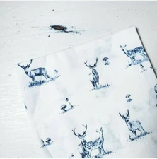 Deer Fabric Dear Stella Blue Stags Cotton Fabric Low Volume Sew Quilt ONE YARD