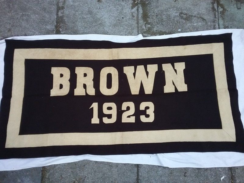 HUGE 32 X 64 Antique Brown University Class of 1923 Wool Banner VGC 100+ yrs