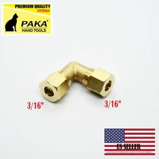 5 PCS –  3/16" OD 90º Compression Union Elbow ,BRASS COMPRESSION FITTING