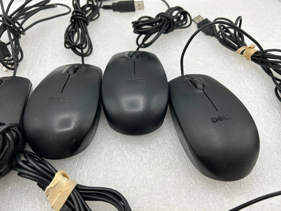 LOT OF 5  Dell USB Wired Scroll Wheel Optical Black Mouse MS111-P Free Shipping - Image 4 of 4