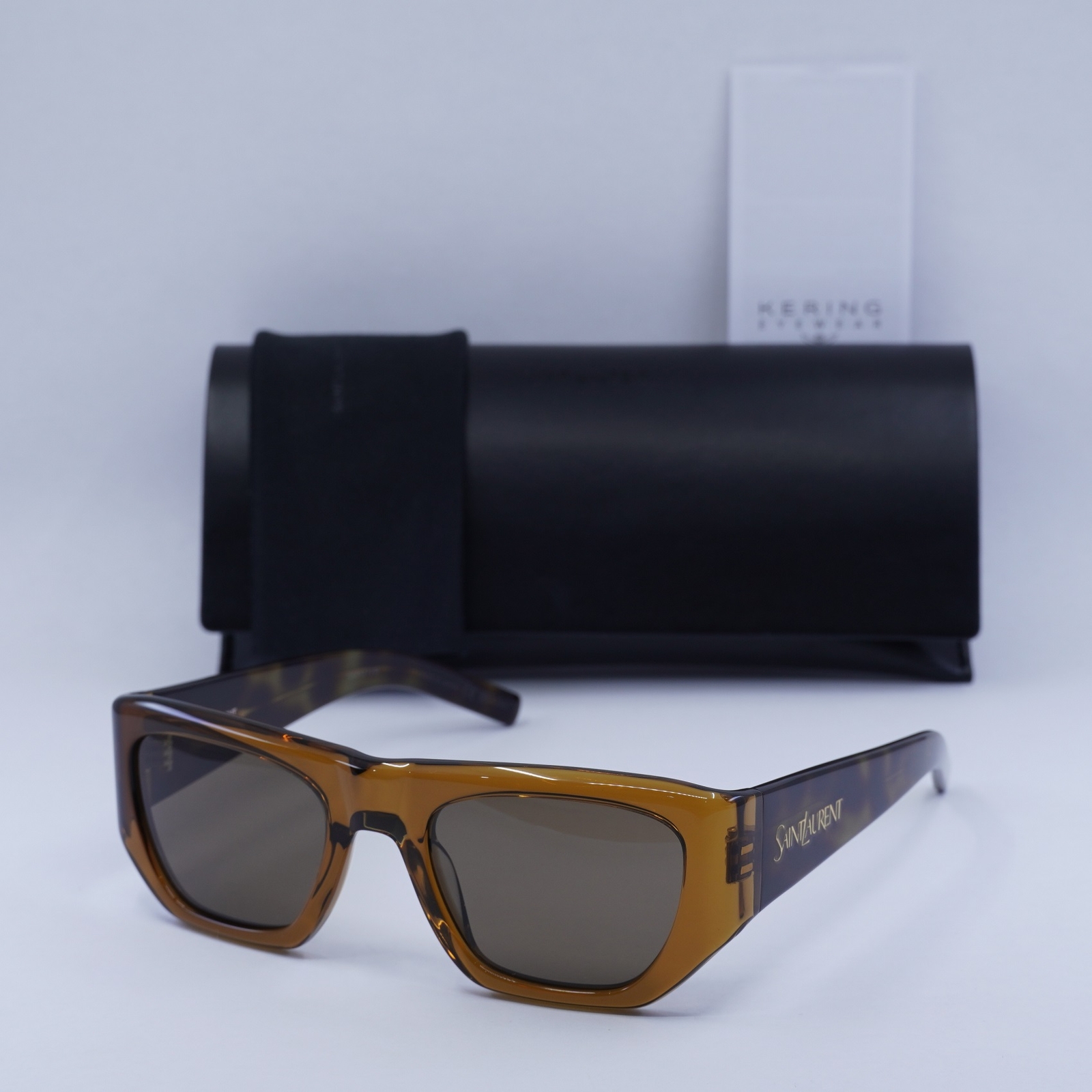 Nuovi occhiali da sole SAINT LAURENT SL740 002 marrone trasparente avana marrone 52 21 135