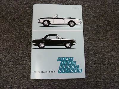 1969-1971 Fiat 124 Sport Spider Convertible Owner's Manual Owner