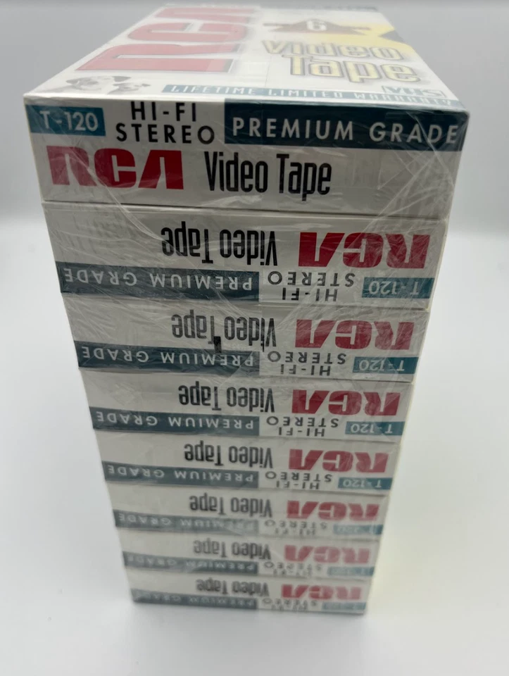 SEALED VHS TAPES  - RCA 6hr Premium Grade Hi-Fi 8-Pack  - Unopened - Image 2 of 2