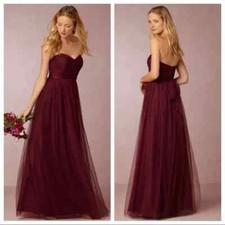 Jenny Yoo Annabelle Gown In Black Cherry Color Size 0