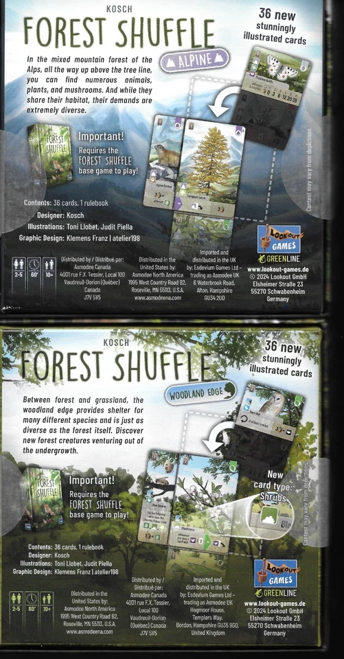 NEW  ---- FOREST SHUFFLE ALPINE & WOODLAND EDGE & EXPLORATION expansions only - Image 2 of 4