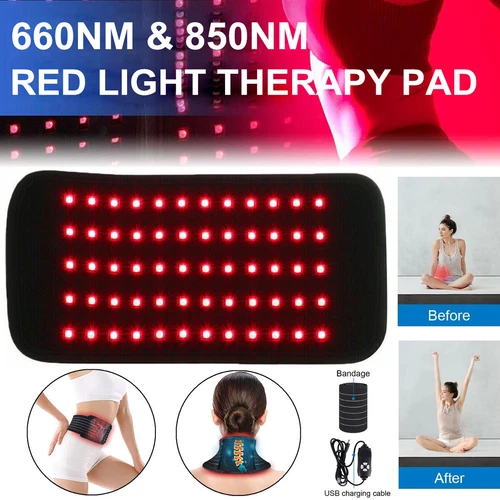 30W 660nm 850nm Near Infrared Red Light Pain Relief Therapy Waist Wrap Pad Belt - Picture 1 of 12