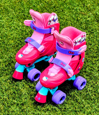 Hello Kitty PlayWheels Kids Adj Quad Roller Skates Girls Kids Sz J10- J13 EUC