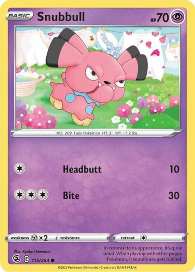 Snubbull - 115/264 - Common (Lp) Fusion Strike - Psychic Pokémon