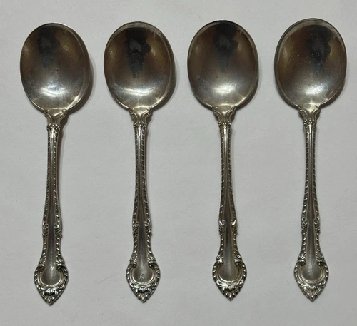 Gorham Sterling Silver ENGLISH GADROON 148 g Cream Soup Spoons 6 1/4" Set of 4