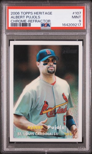 2006 Topps Heritage Chrome Albert Pujols REFRACTOR /557 PSA 9 MINT! 🔥 Low pop!