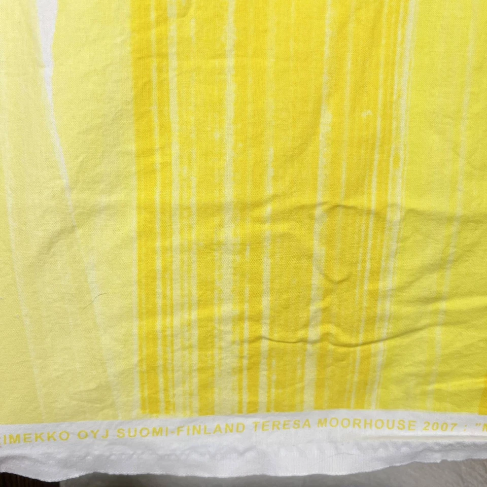 Marimekko Matkalla Maale yellow stripe 100% cotton fabric end of bolt Scandi - Image 3 of 4