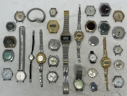 Timex Watch And Parts Lot Watchmakers Liquidation For Parts Or Repair VTG (9)