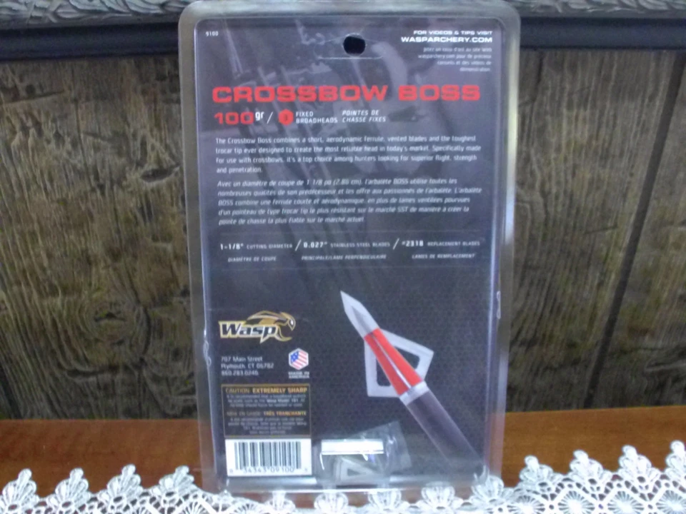 NEW Wasp Crossbow BOSS 3 Blade Broadhead, 100 Grain 3 Pack - BOW HUNTING - Image 2 of 4