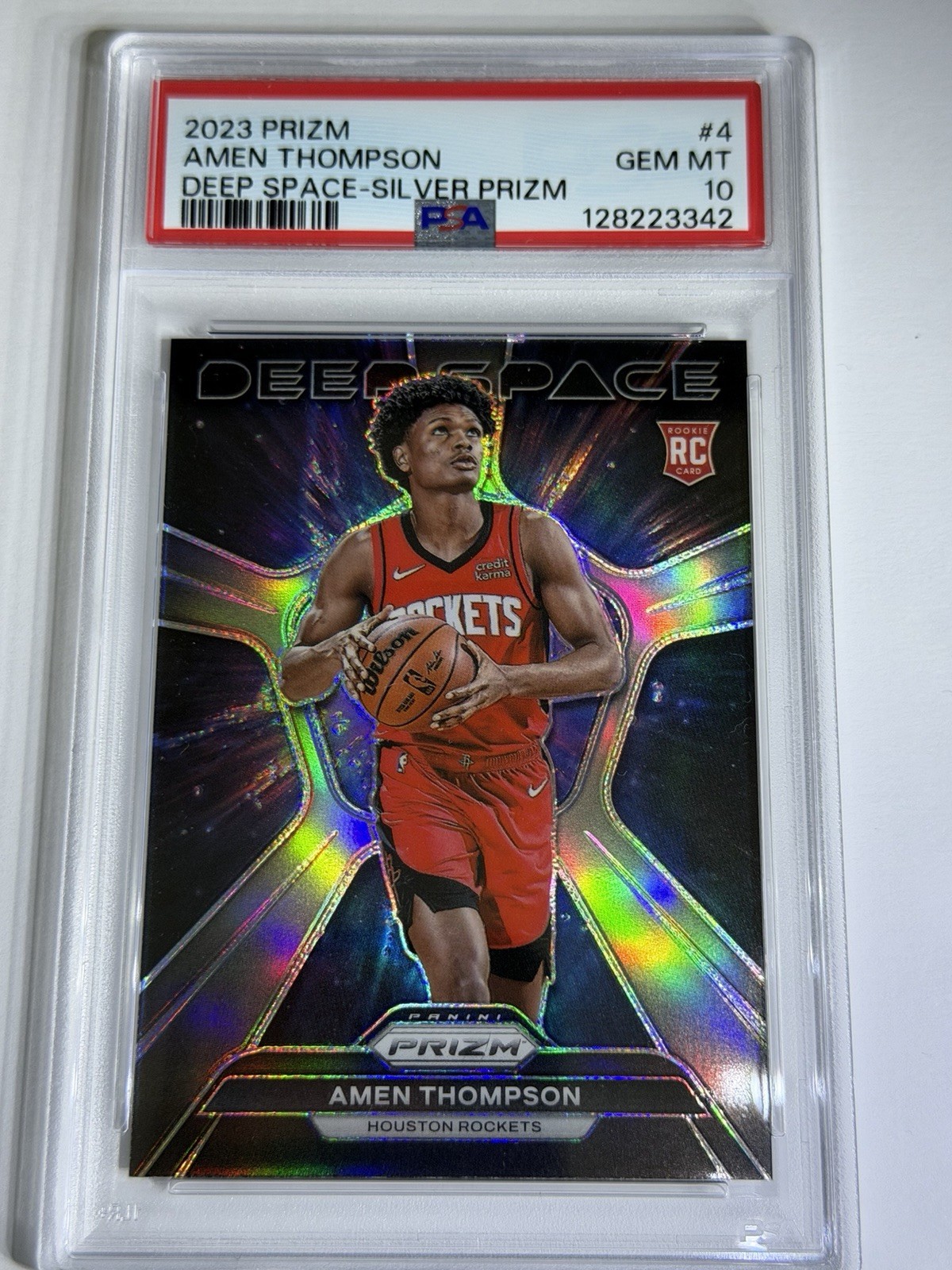 2023-24 Panini Prizm - Deep Space Amen Thompson #4 Silver Prizm (RC)