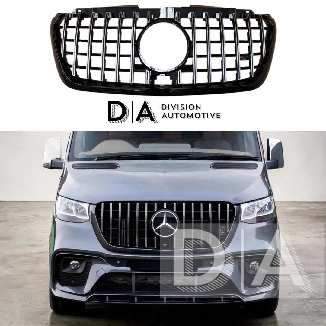 Mercedes-Benz Sprinter W907 W910 Chrome GT Slats Front Grille — view 1