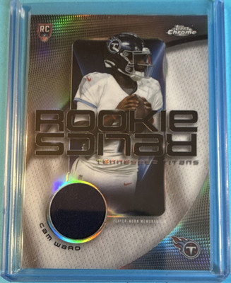 Topps 2025 Chrome Rookie Relics Cam Ward Tennessee Titans Player-Worn RR-CW