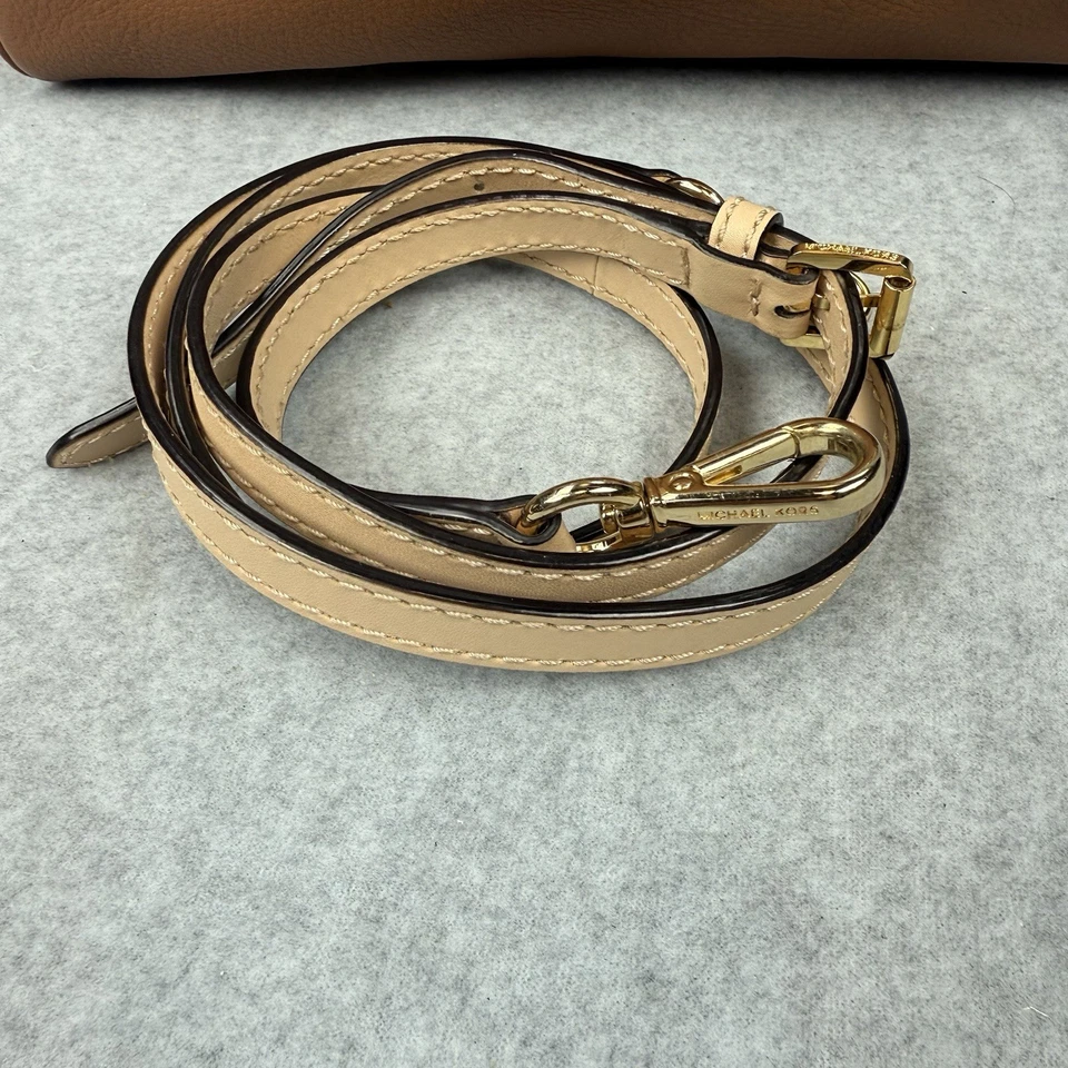 Bolso Cartera MICHAEL KORS Grayson Diseñador de Lujo Marrón Dorado Cuero Guijarro Foto 4 de 4