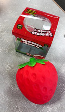 Squeezie Strawberry Strawberry-Shaped Squishy Squeeze Toy, Red/Green
