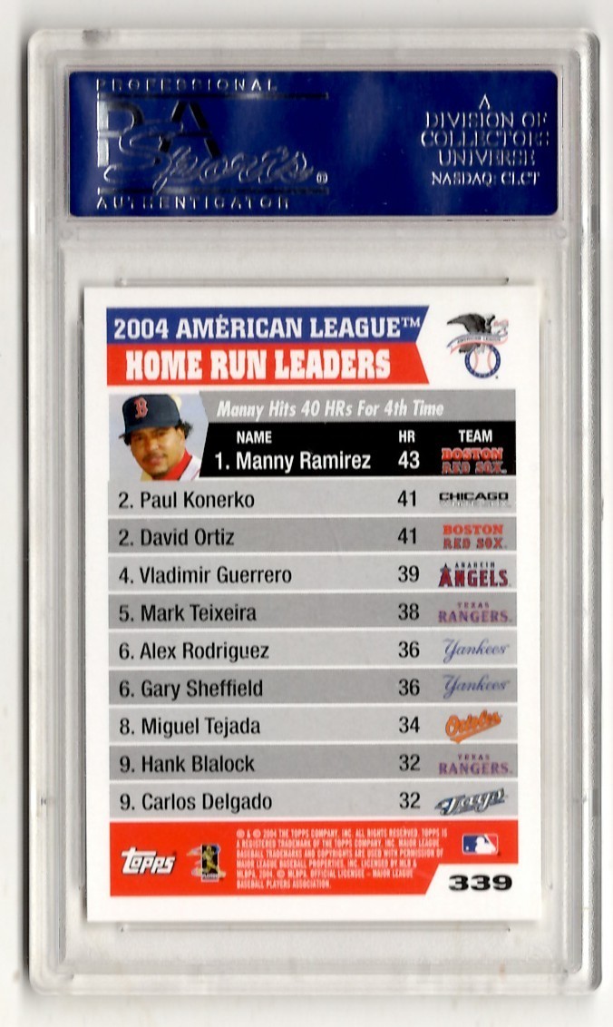 PSA 10 David Ortiz / Manny Ramirez / Paul Konerko 2005 Topps !st Edition #339 view 3