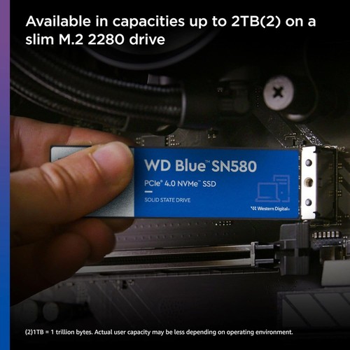 WD Blue SN580 NVMe SSD 2 TB (PCIe Gen4 x4, bis zu 4.150 MB/s Lesen, M.2 2280, nC - Afbeelding 6 van 10