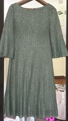 St. John Mint Silver Woman Dress Size 8 Excellent Condition