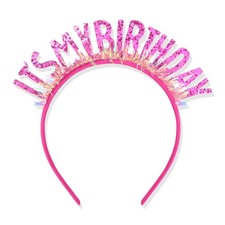CAVETEE Pink It's My Birthday Crown Headband Party Accessory for Girls  Women
