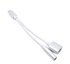 8 Pack 2in1 to 3.5mm Headphone Adapter Charger Cable For Older IPhone Two Colors