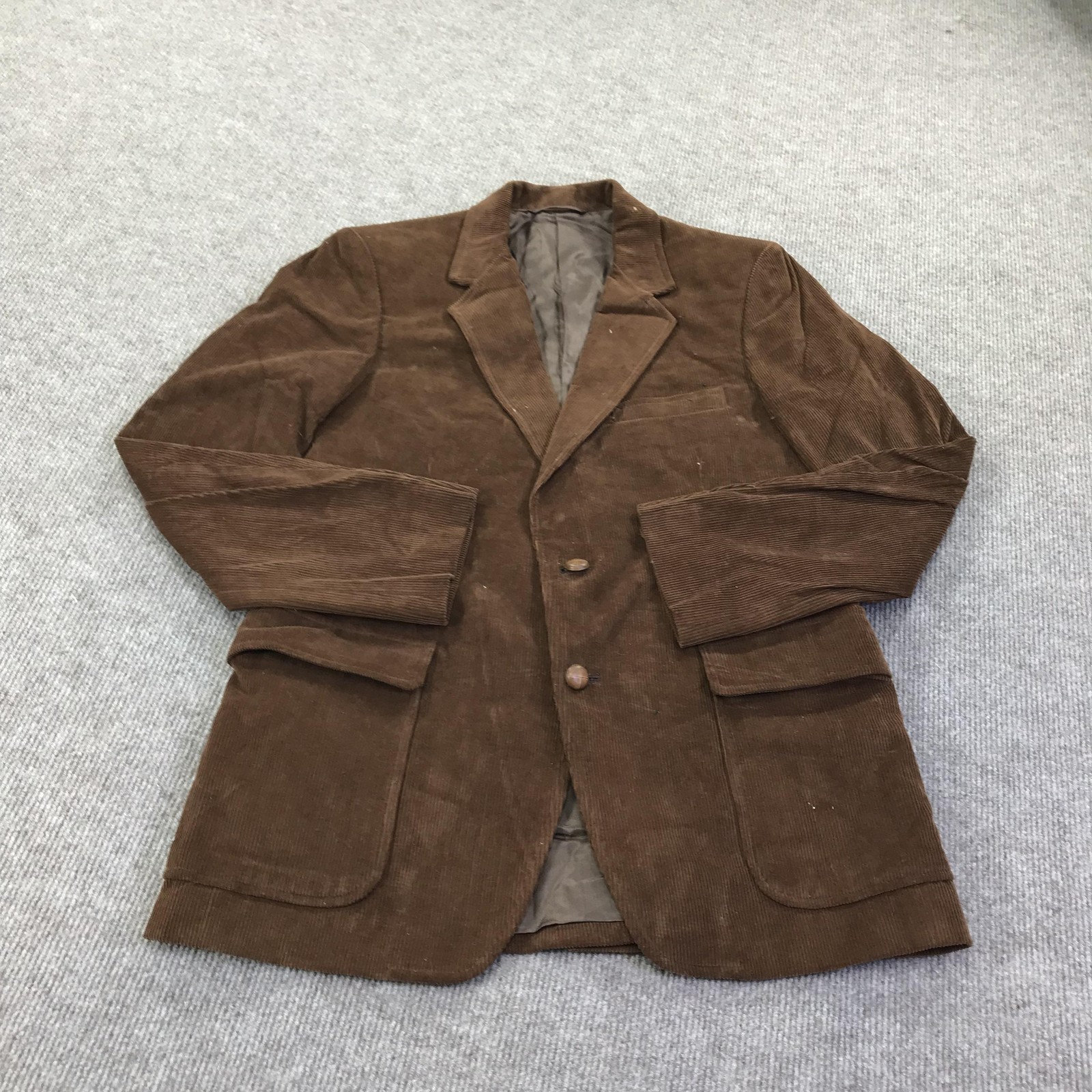 Blazer Mens 40R Brown Corduroy Two Button Sport Coat Jacket Fall Winter-image
