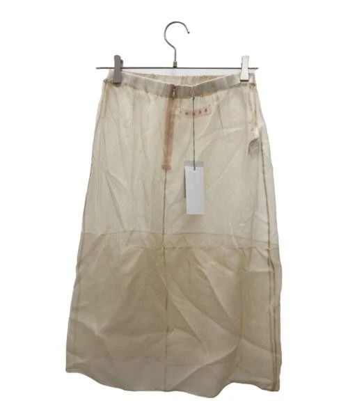 Falda 40 de seda caqui transparente Marni para mujer Foto 2 de 4