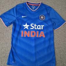 Nike Star India Short Sleeve Dri-Fit Jersey Shirt Adult Size M Cricket Blue