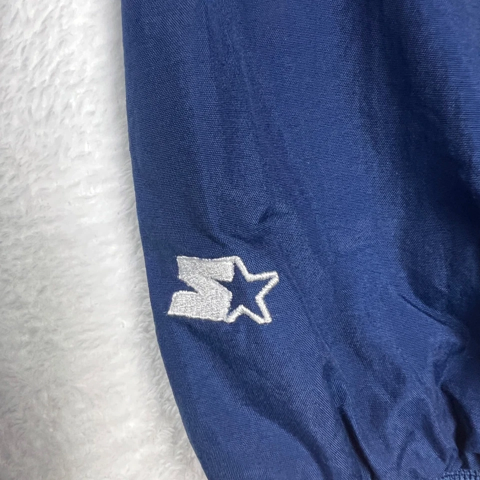 Chaqueta Pullover Vintage Starter Syracuse Bolsillo Para Hombre XL Azul Forrada Deletrear Foto 4 de 4