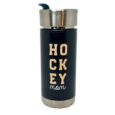 Taza de viaje termo vaso de acero inoxidable Caribou Coffee "Hockey Mom" 18 oz