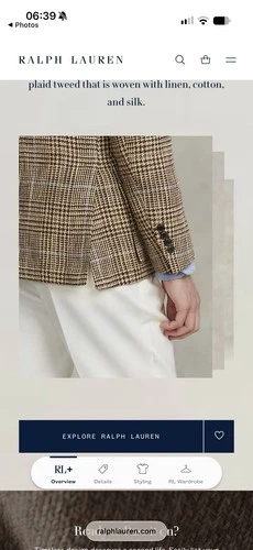Polo Ralph Lauren RL67 Glen Plaid Jacket Summer Tweed 44R NWT image 18