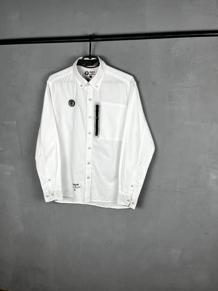 AAPE By A BATHING APE BAPE White Button Down Shirt Size L - Image 4 of 4