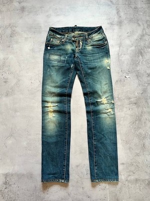Dsquared2 Low Rise Distressed Denim Jeans ''Rich Men Poor Men'' Size 38 Women's