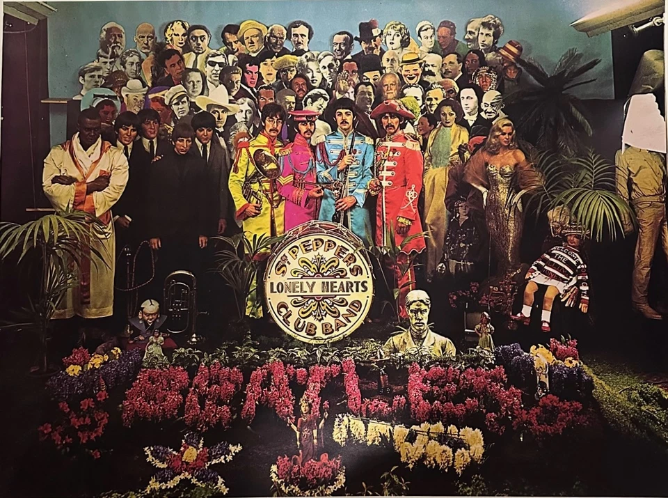 Beatles Sgt. Litografía portada de álbum Peppers sin recortar y sin retocar Foto 3 de 4