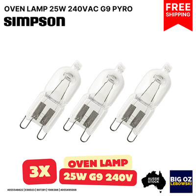 3-pack Halogen Lamp 25W 240V G9 for Simpson SVE614SA Oven-FreePost · OEM Quality
