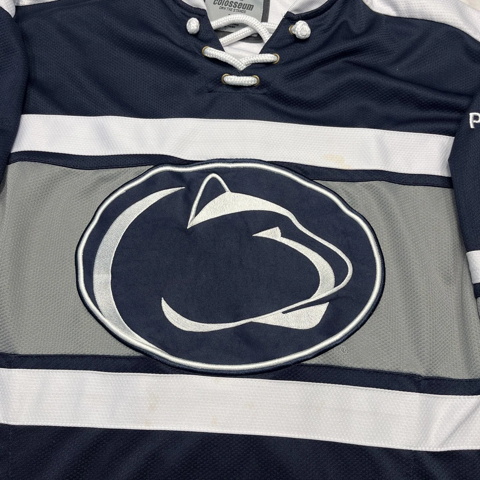Penn State Nittany Lions Hockey Jersey Mens Medium Navy Gray White NCAA College - Image 3 of 4