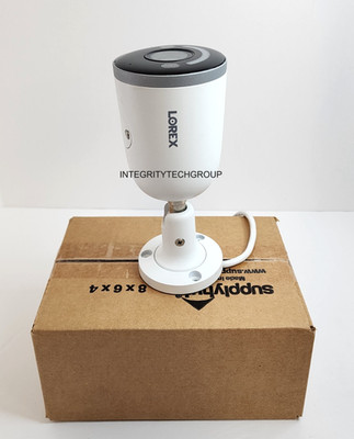 Lorex E863SB 4K IP 8MP PoE Add-On Bullet Outdoor/Indoor Security Camera White
