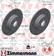 2x ZIMMERMANN Bremsscheibe BLACK Z 400.3656.53 f&uuml;r MERCEDES KLASSE W204 Model