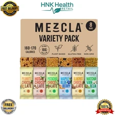 Mezcla Puff Crispy Protein Bars, Healthy Snacks for Adults, Variety Pack, 8 Bars