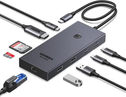 UGREEN Revodok Pro USB C Hub (9-in-1), 4K@60Hz HDMI, 3x 10Gbps USBC & A Data... 