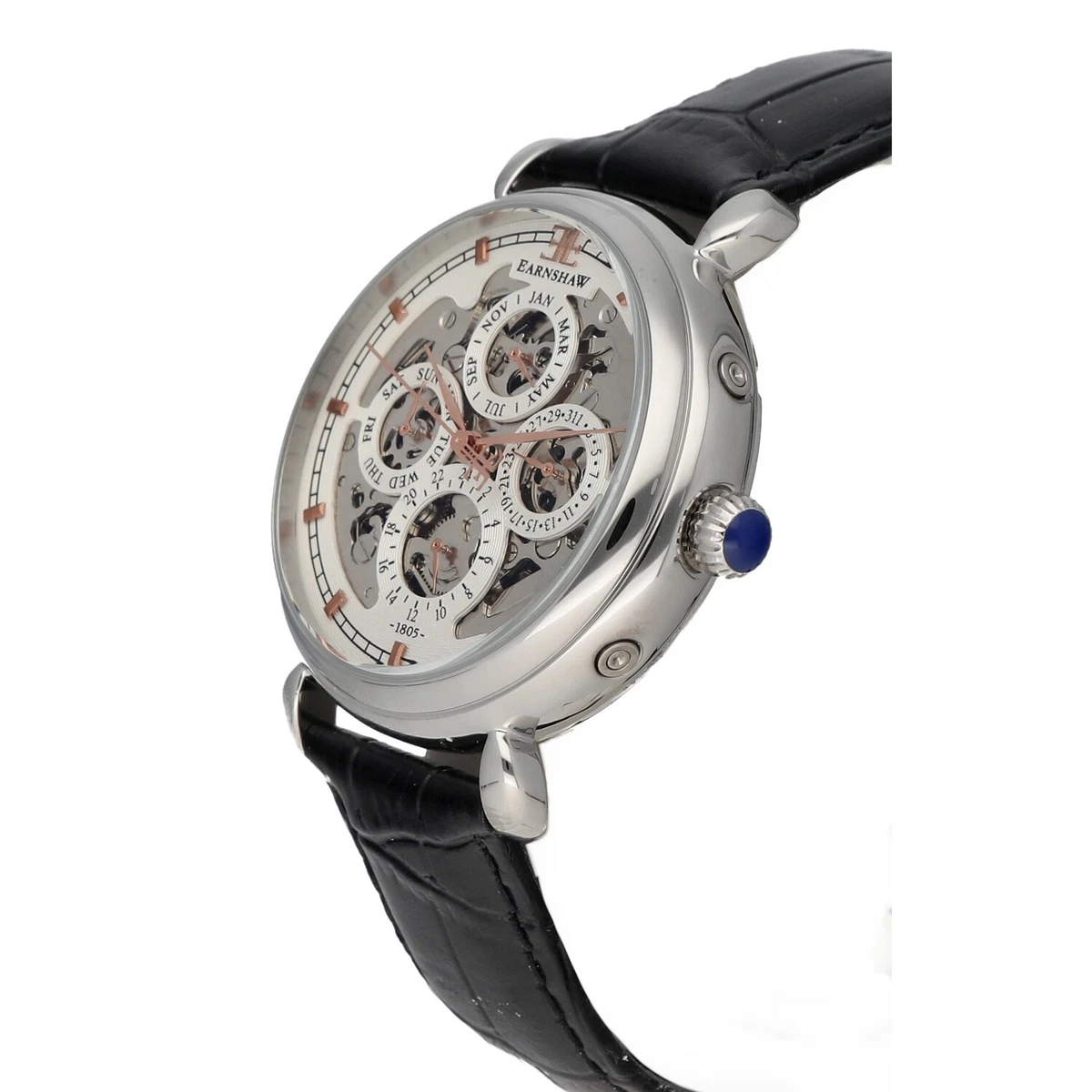 Thomas Earnshaw ES 8043 02 Grand Calendar Skeleton Steel Automatic