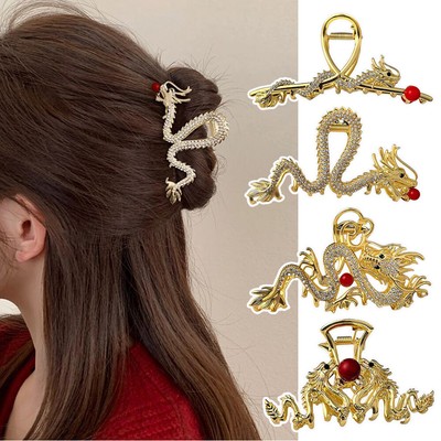 Gold Rhinestone Dragon Hair Claw Hair Accessory Amazon.com : The Spring Festival Large Metal Rhinestone Hair  main image 2
