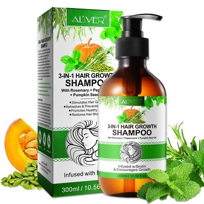 P-BEAUTY Shampoo Rosemary Mint Pumpkin Oil with Biotin for Scalp Care and Hair Growth