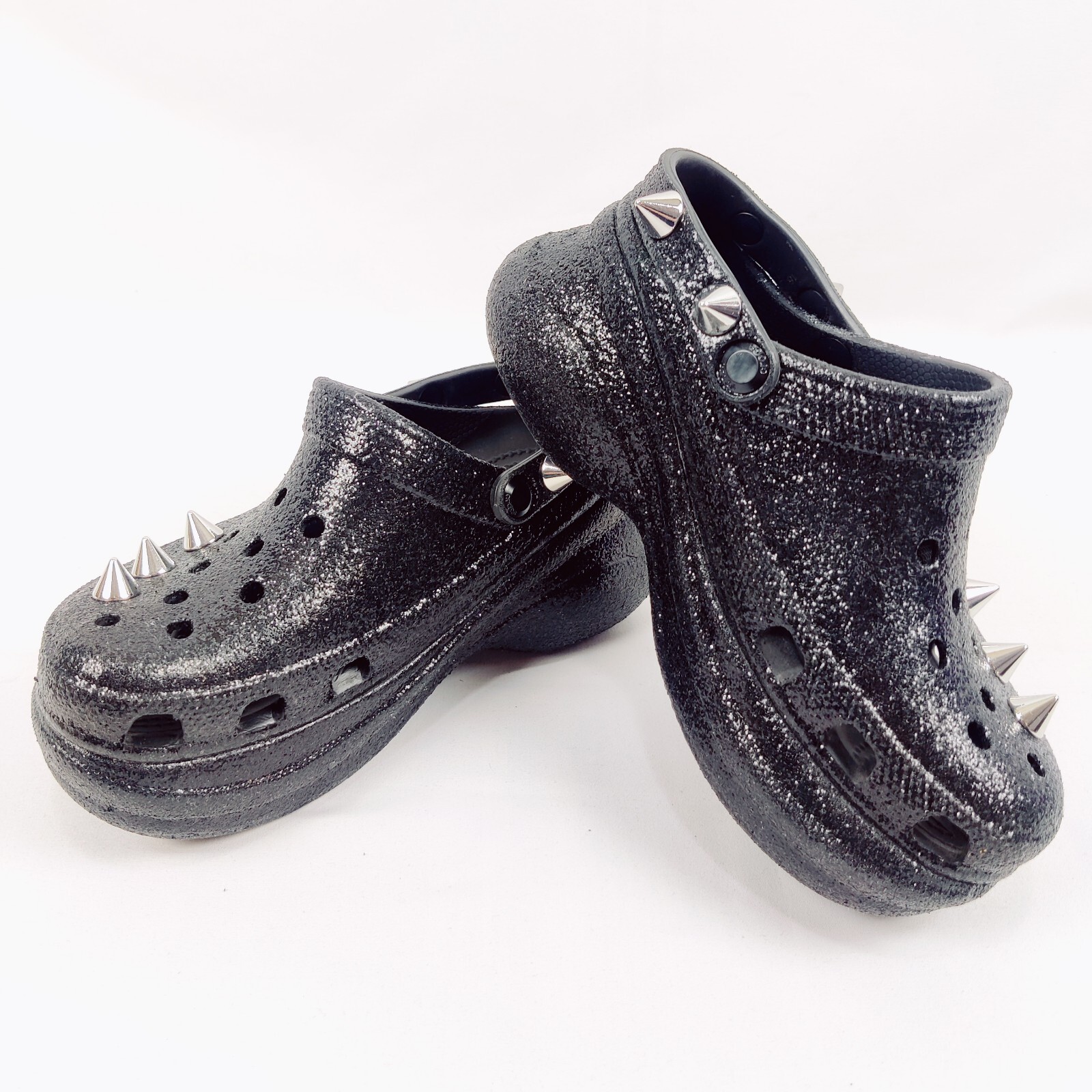 Crocs Classic Bae Glitter Sparkle Chrome Stud Clog Wo… Gem