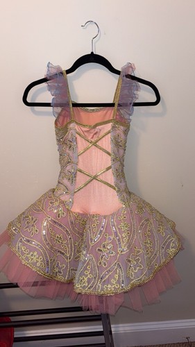 Pageant Dress Size 6/7 Blush Colored With Beautiful Gold Details - Picture 4 of 6