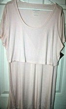 "Torrid" Nursing Top Short Sleeve Scoop Neck Dual Layer Lt. Pink 1 NWT