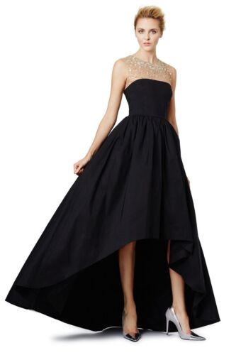 Marchesa Notte Precision Gown Black High Low Formal Dress Size 8 Black