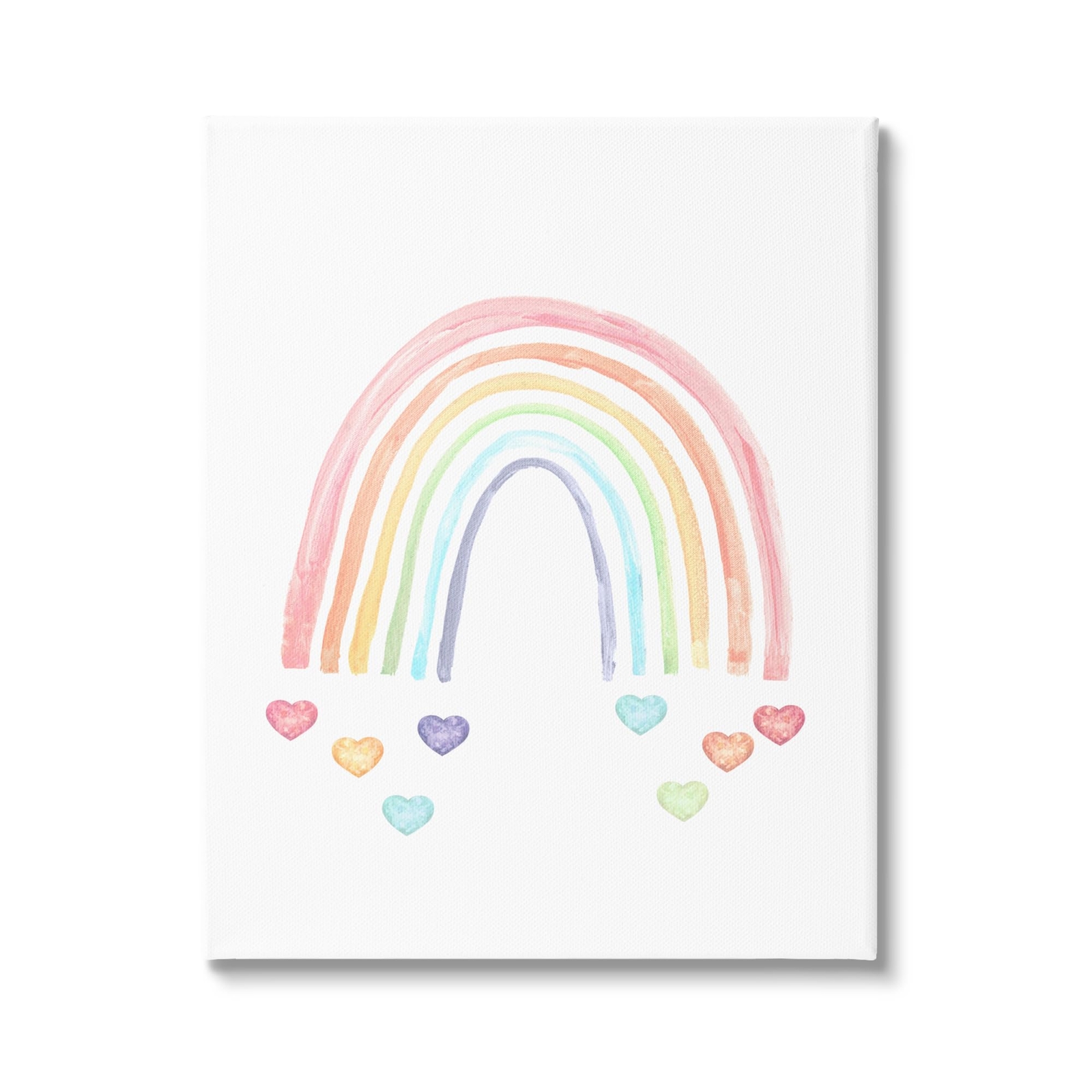 Rainbow with Falling Hearts Canvas Wall Art by Lil' Rue